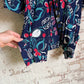 1940s Rayon Printed Blouse Shirt Top