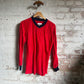 1970s Red Striped Football Template  Long Sleeve Top