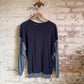 1980s Navy St Michaels Colour Block Long Sleeve Top