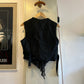 1920s Victorian Distressed Black Waistcoat