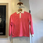 1970s Pink Long Sleeve Polo Shirt Top