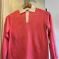1970s Pink Long Sleeve Polo Shirt Top