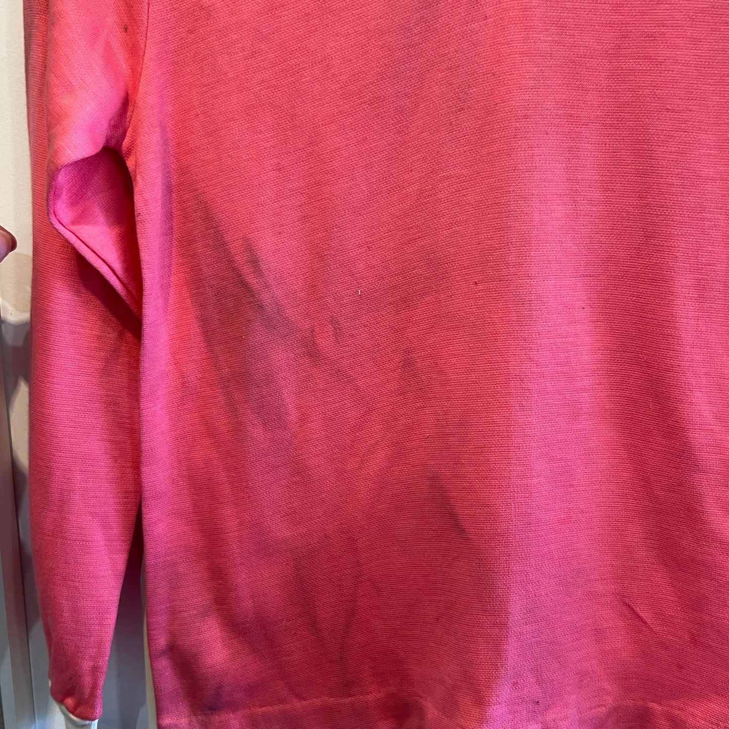 1970s Pink Long Sleeve Polo Shirt Top
