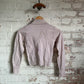 1960s Beige Knitted Shirt Cardigan Top