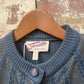 1970s Navy Suede Knitted Cardigan Jumper