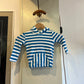 Vintage Kids Blue Striped Towelling Hoodie