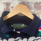 1980s Navy Patterned Wool Knitted Jumper