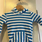Vintage Kids Blue Striped Towelling Hoodie