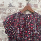 1960s Womens Patterned Blouse Top