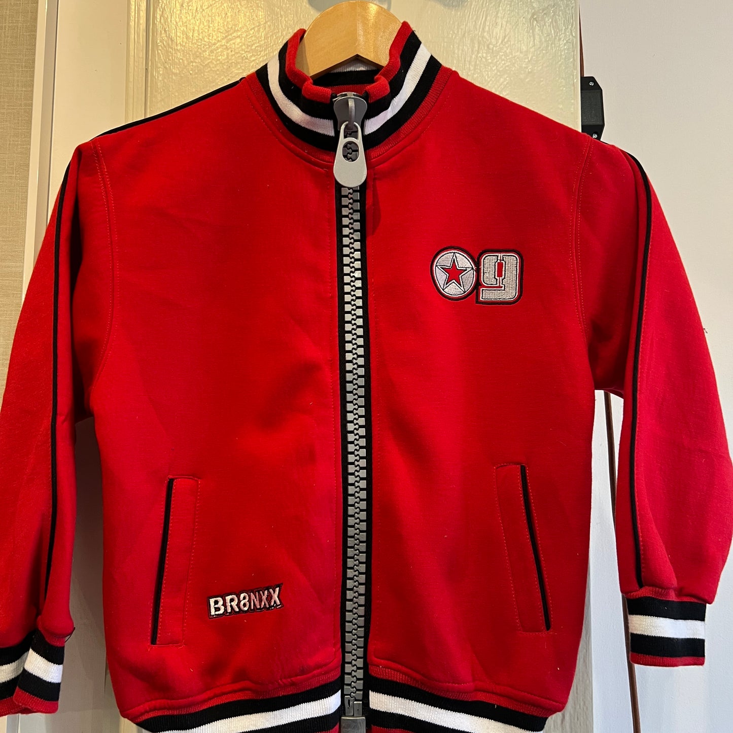 2000s Red Chunky Zip Track Top