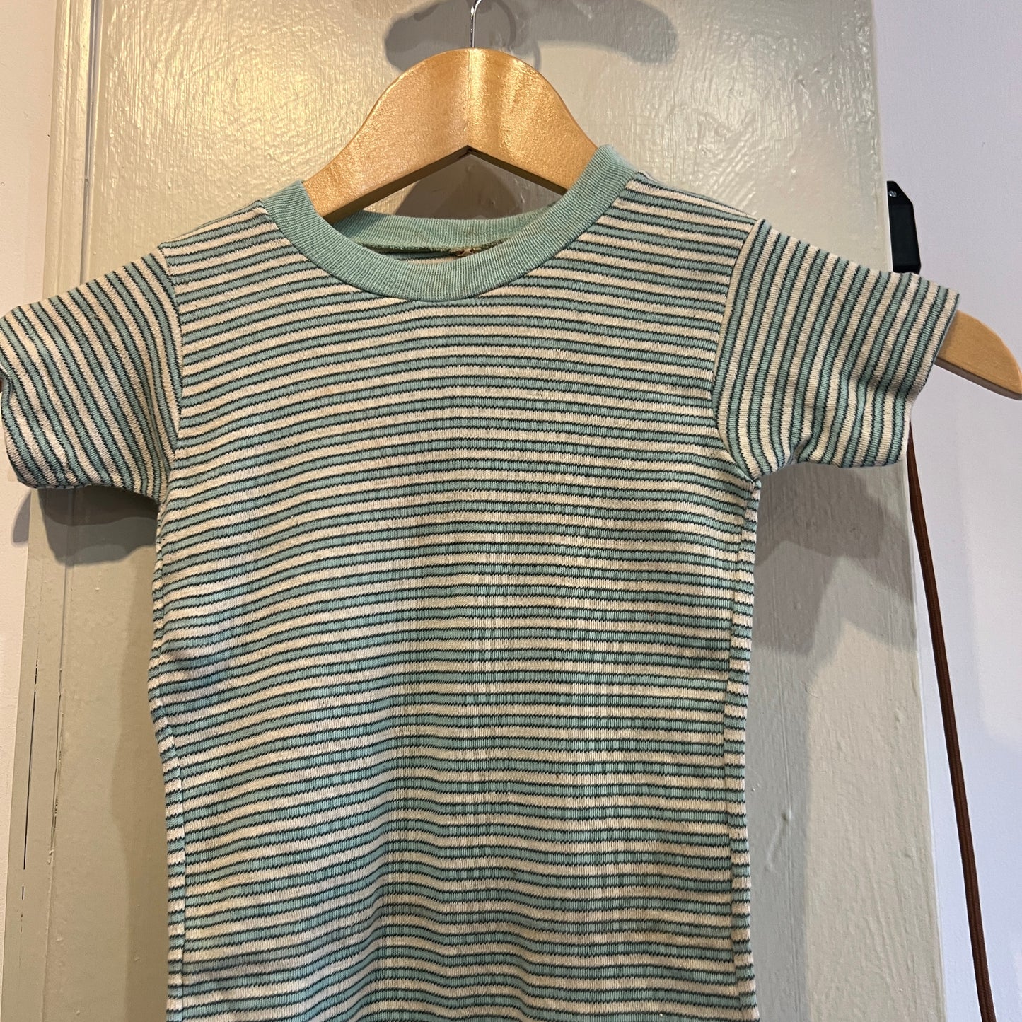 1970s Light Green Striped T-Shirt