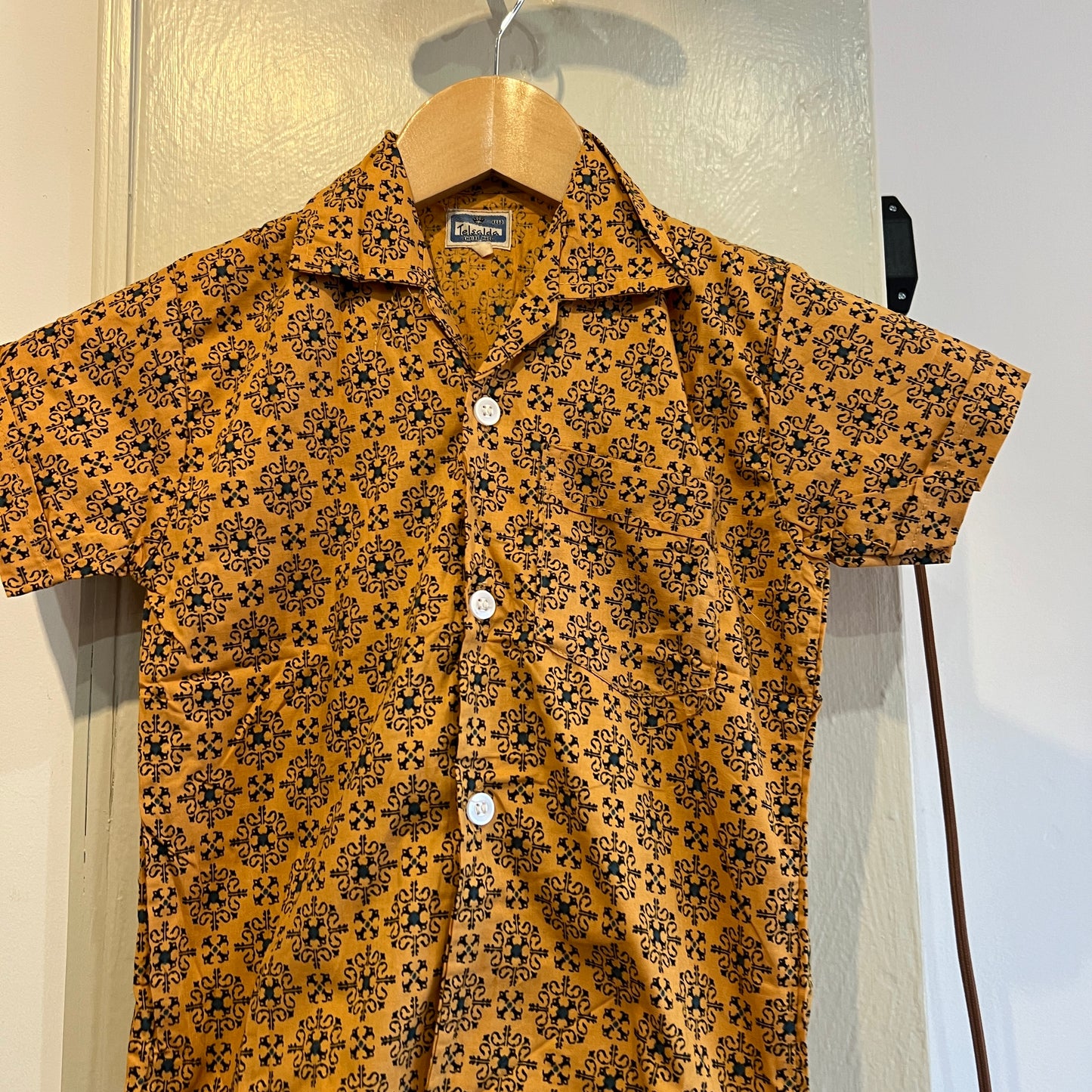 1970s Orange Print Leisure Shirt