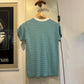 1960s 1970s Turquoise Striped Surf T-Shirt