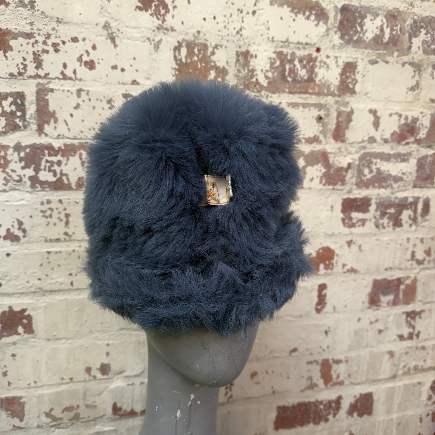 1980s Blue Fur Reversible Hat