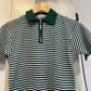 1970s British Green Striped Zip Polo Shirt