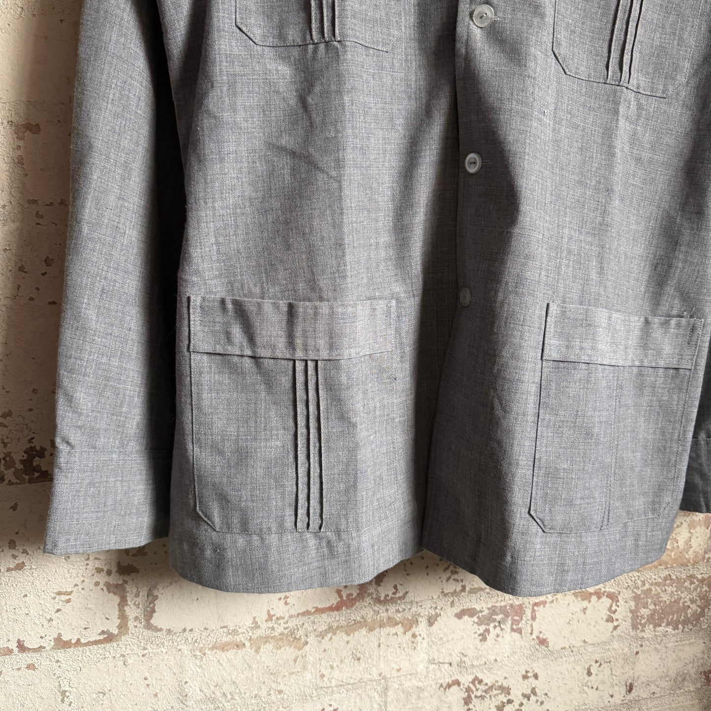 1960s Grey Linen Safari Full Suit