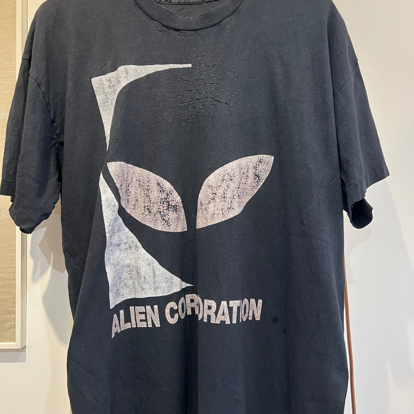 1980s Black Alien Graphic Print T-Shirt