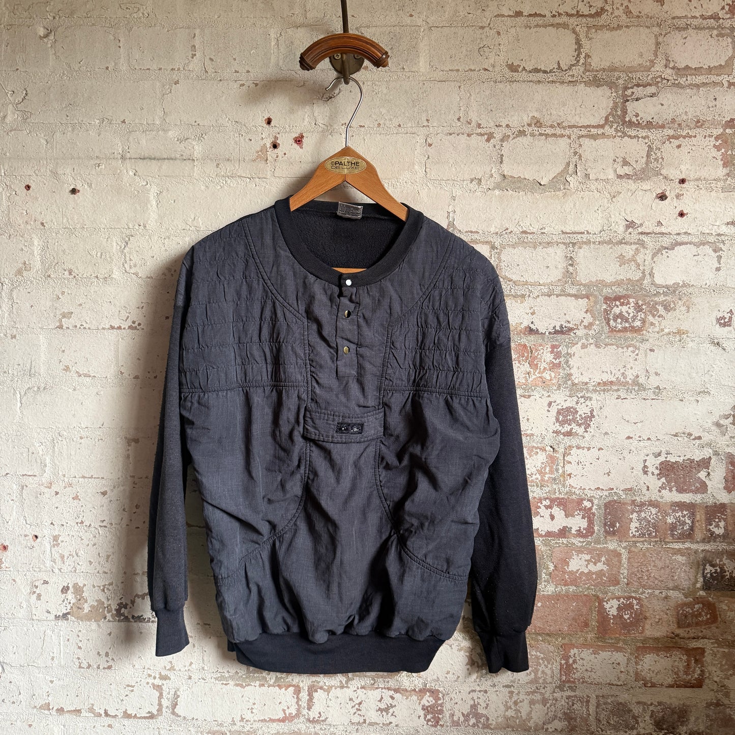 1980s Black Padded Design Sweatshirt