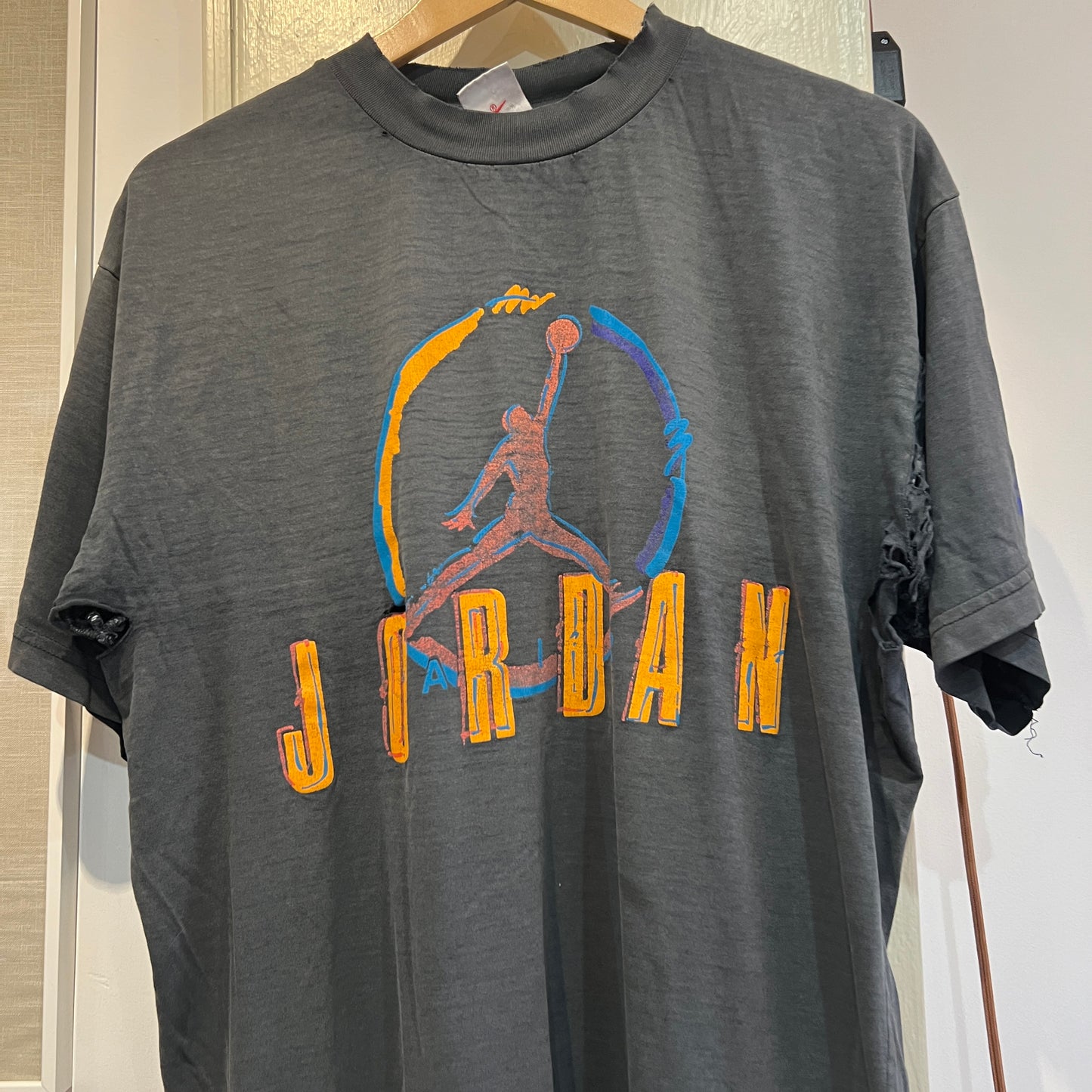 1980s Black Nike Jordan Distressed T-Shirt
