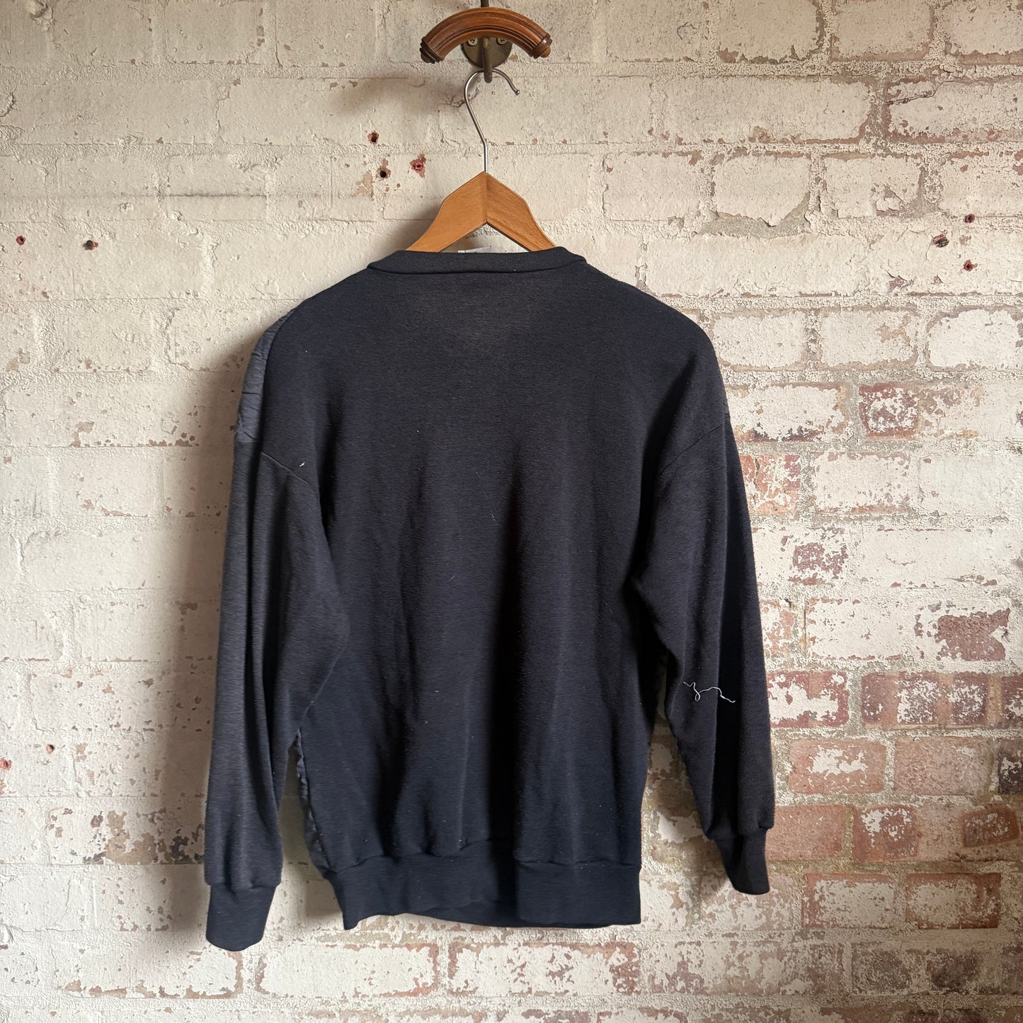 1980s Black Padded Design Sweatshirt