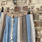 1980s 'U Turn' Blue Linen Pleated Skirt