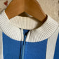 1980s Blue Zip Cycling Shirt Top