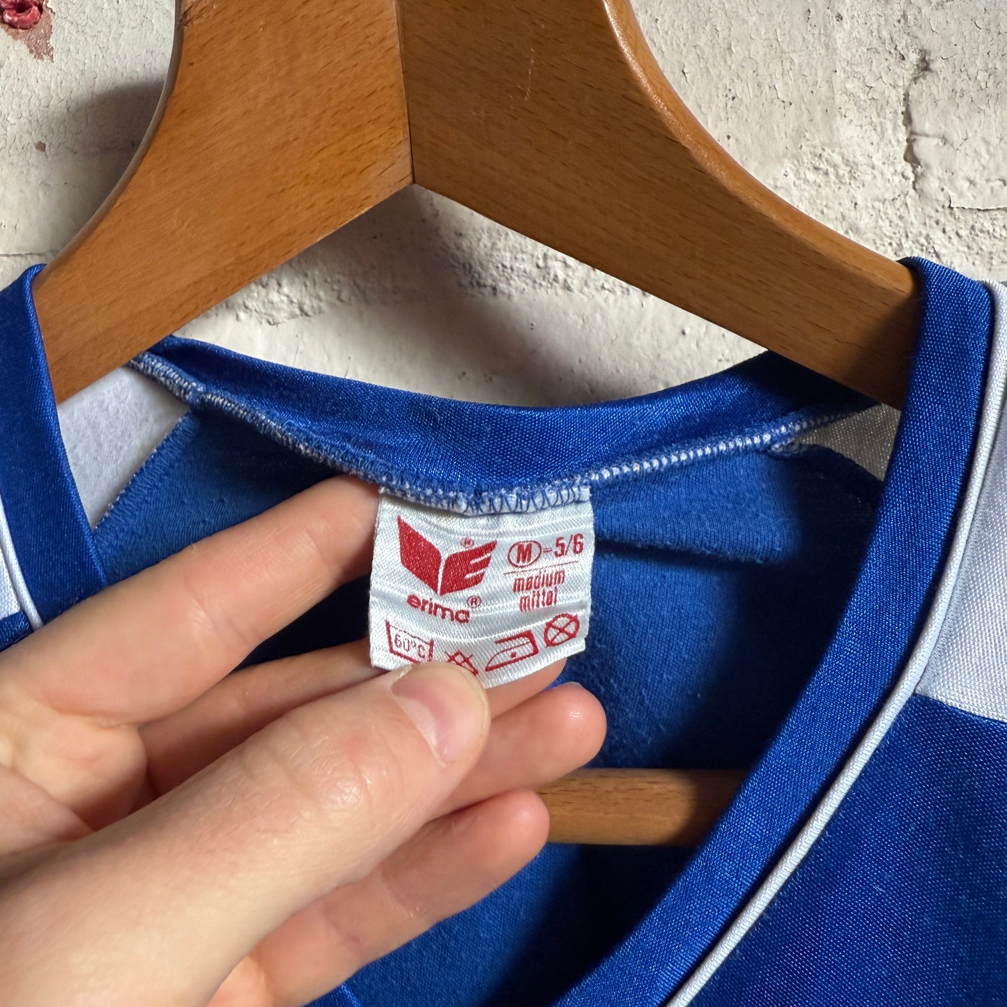 1980s Blue German Football Graphic Template T-Shirt