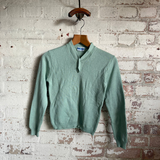 1960s Lime Green Knitted Long Sleeve Jumper