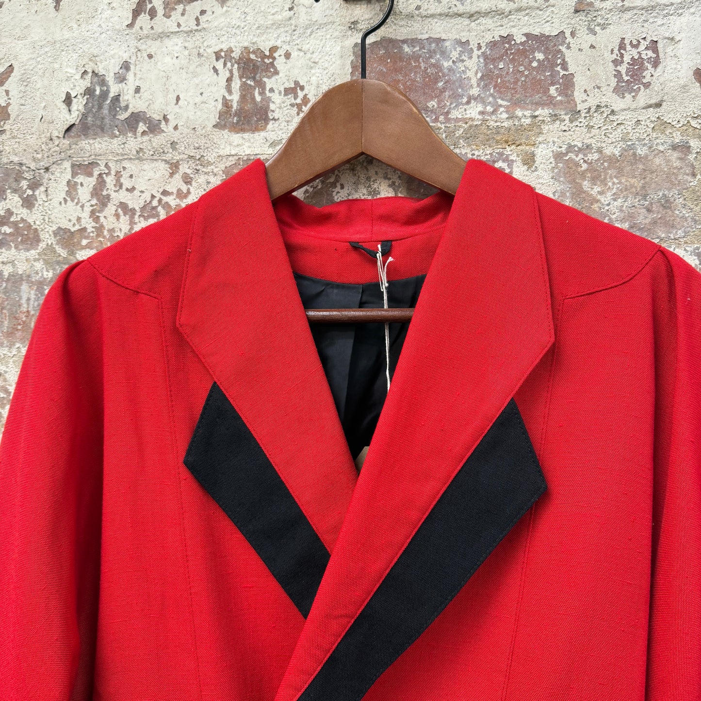 1980s Red Linen Dorothy Perkins Blazer Jacket