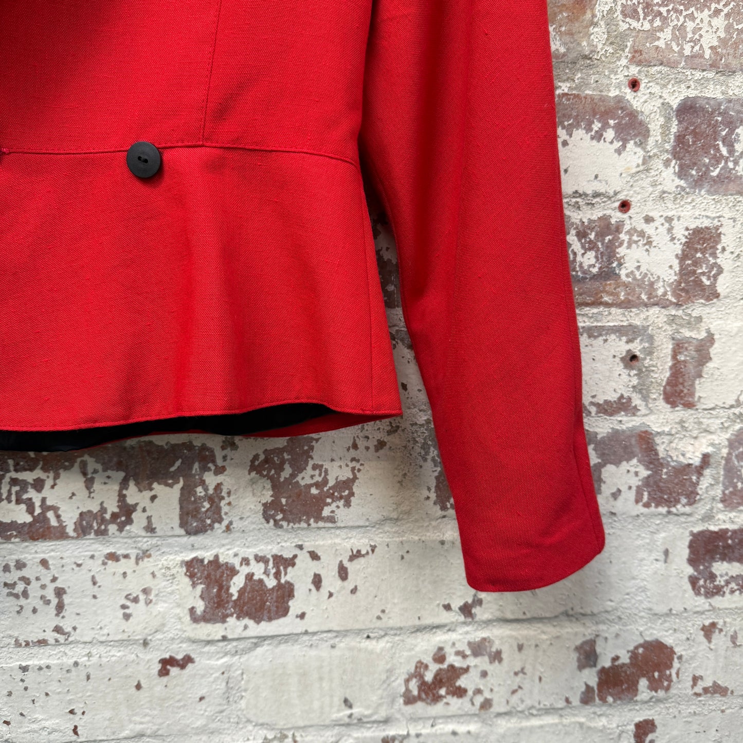 1980s Red Linen Dorothy Perkins Blazer Jacket