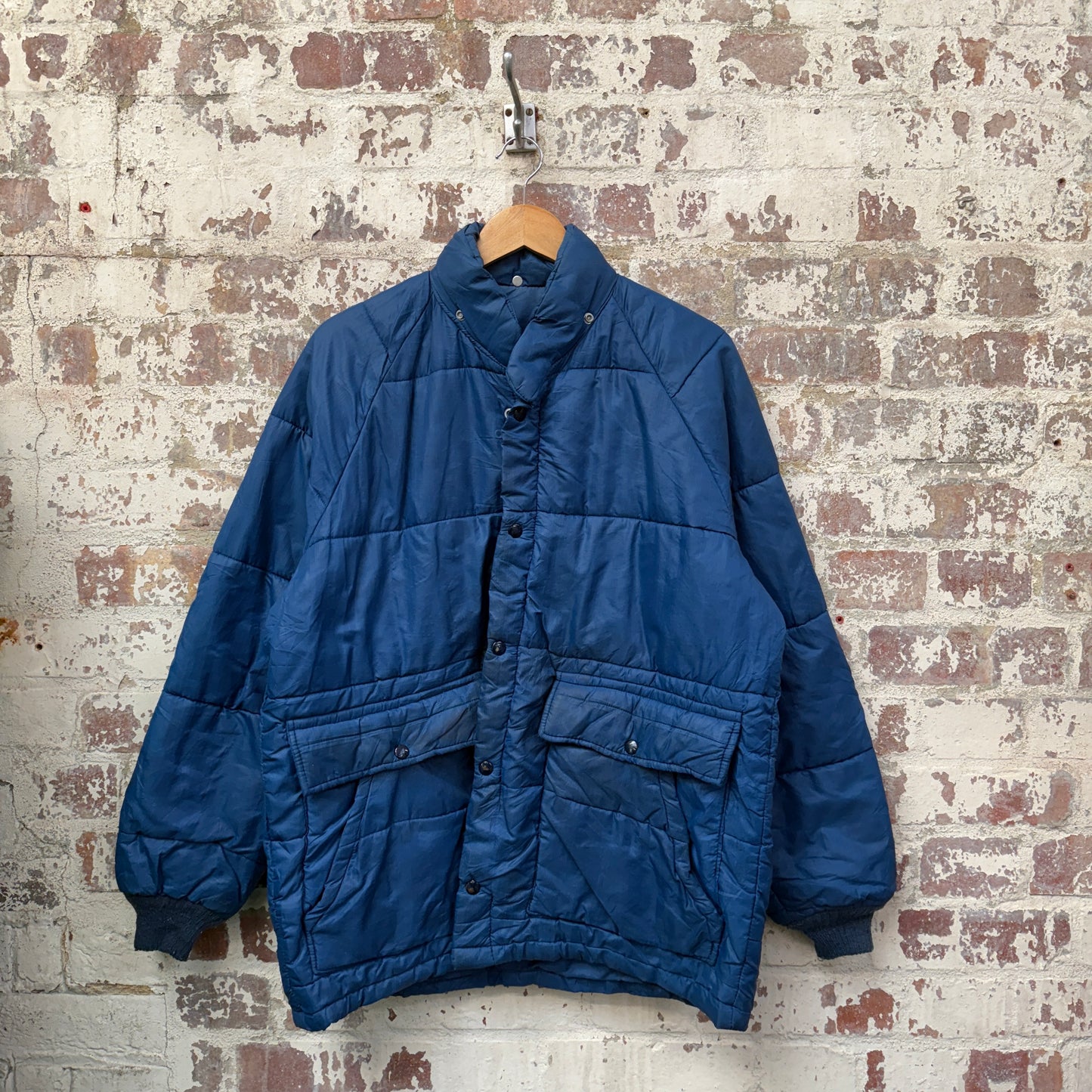1960s Blue Puffer Down Jacket Coat