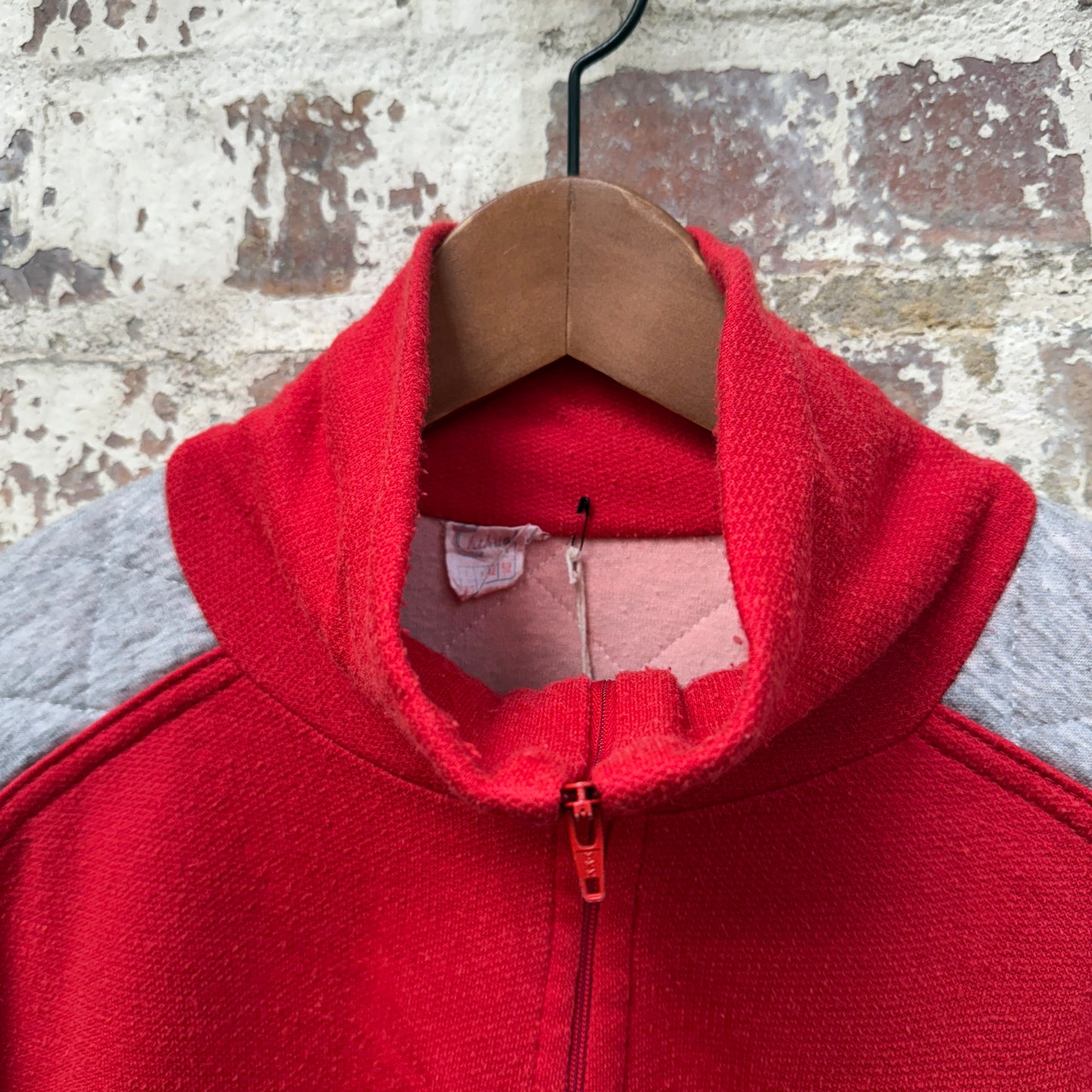 1980s Red Graphic Zip Sweatshirt