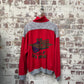 1980s Red Graphic Zip Sweatshirt