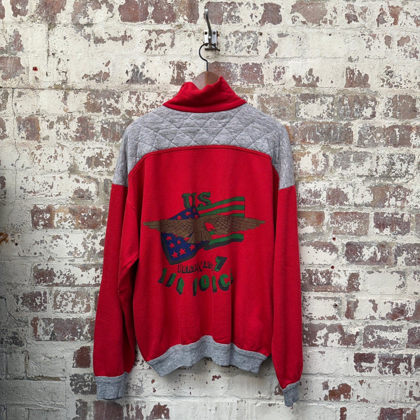 1980s Red Graphic Zip Sweatshirt