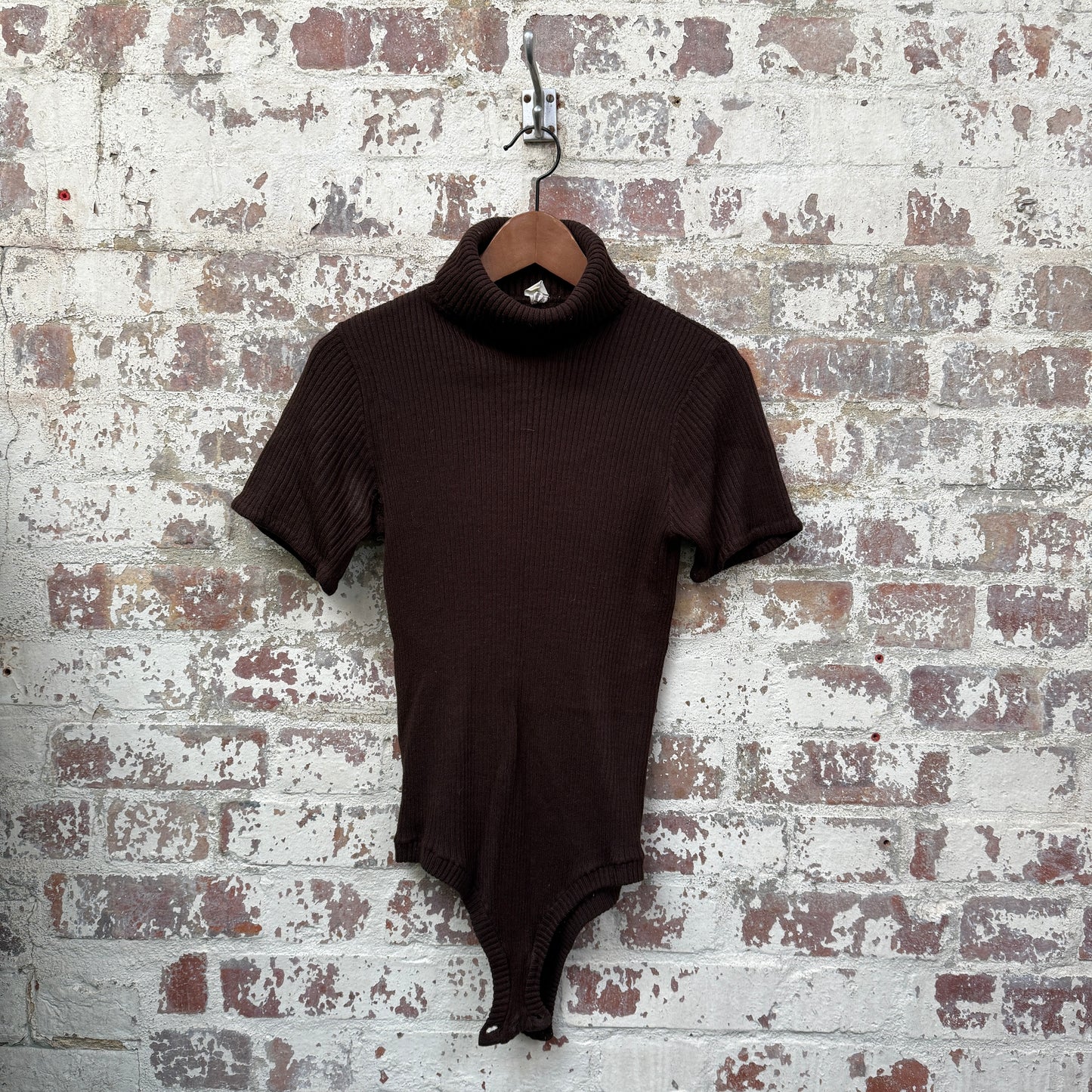1970s Brown Knitted Body Suit