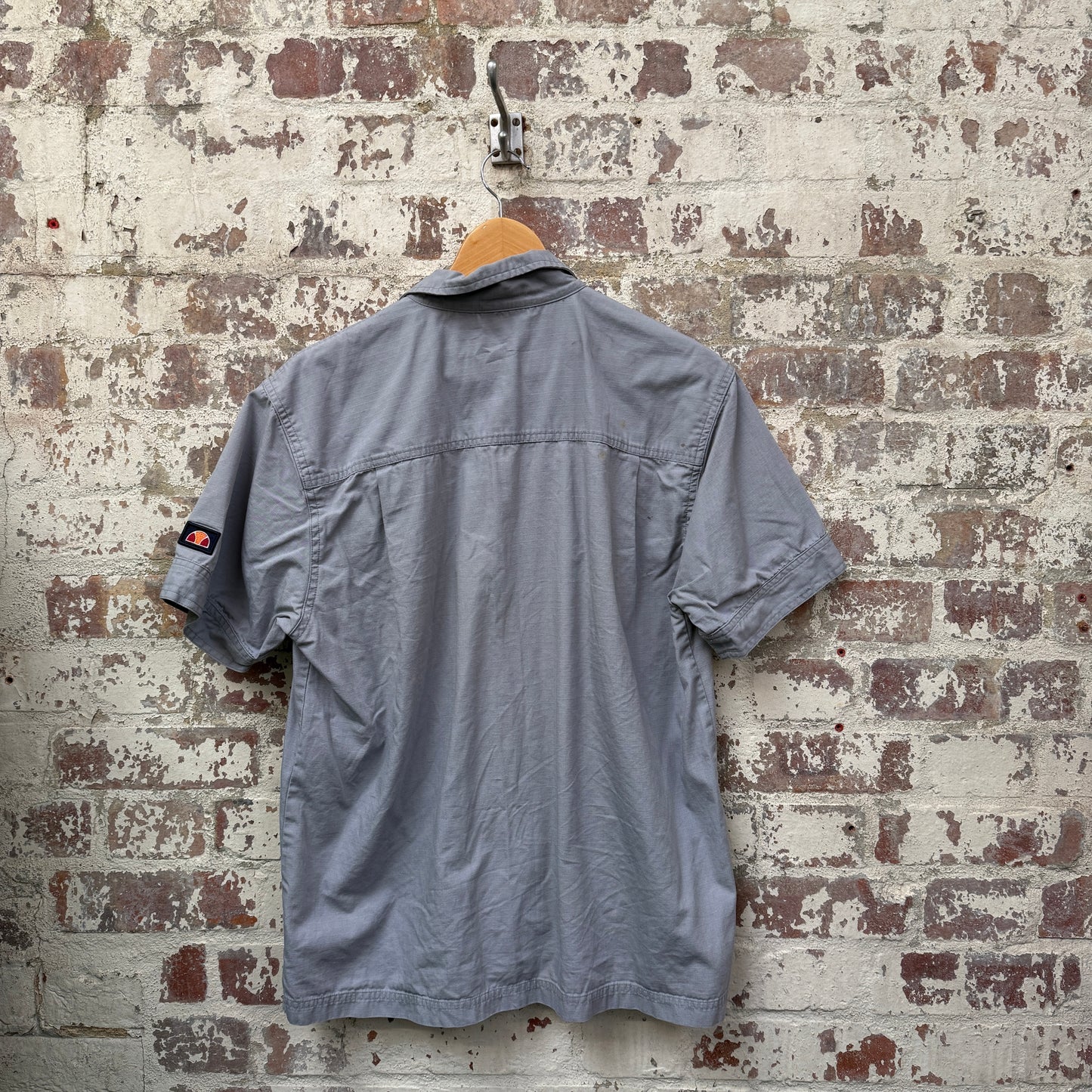 1990s Grey Ellesse Zip Shirt Top