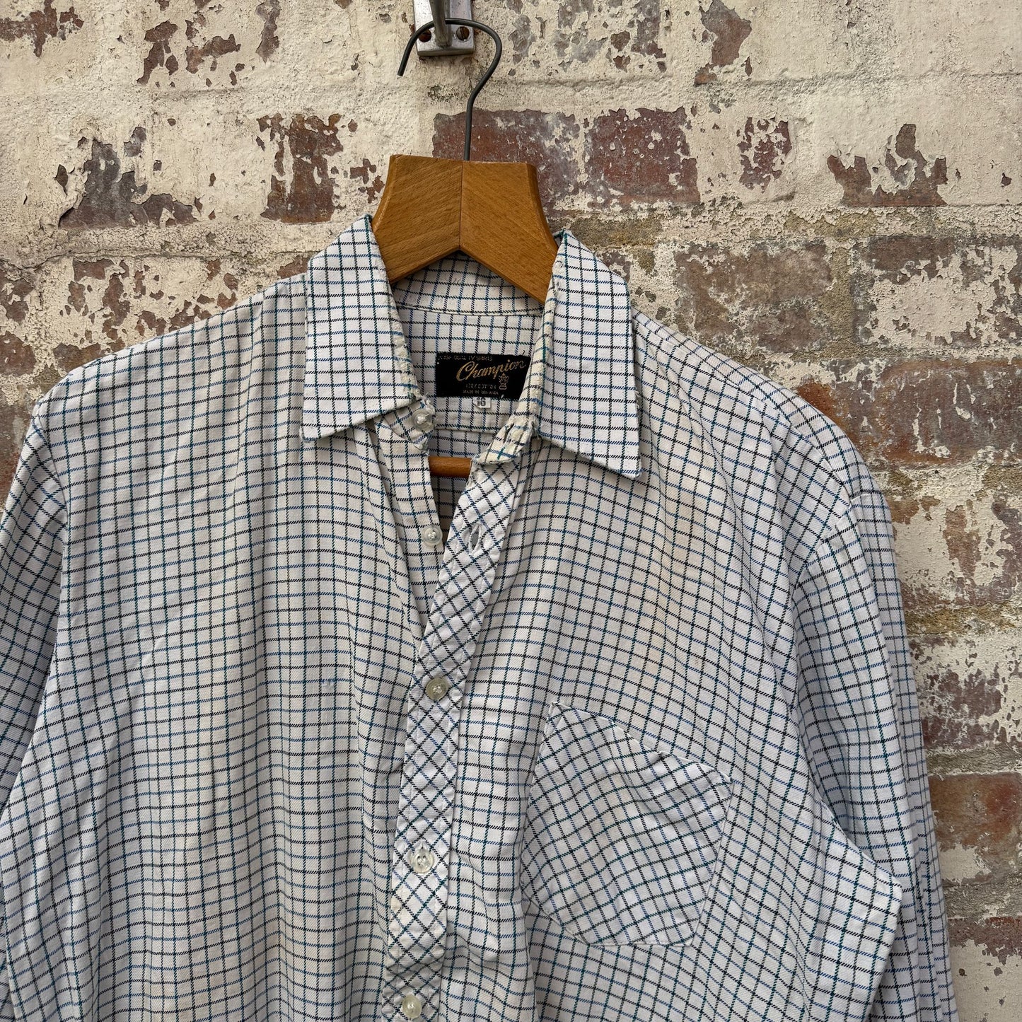 1970s Checkered Champion Button Up Shirt