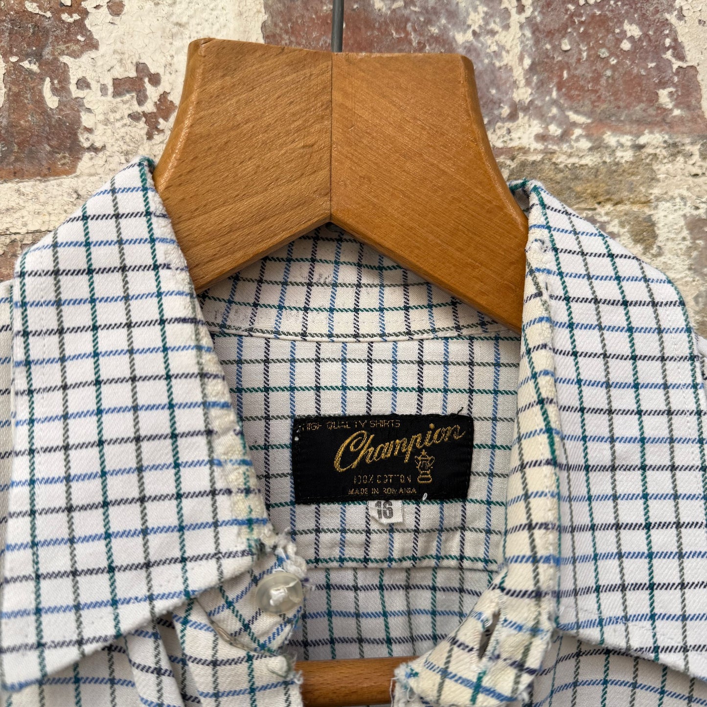 1970s Checkered Champion Button Up Shirt