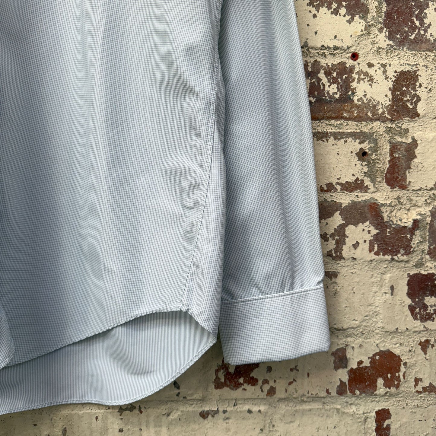 1970s White Nylon St Michaels Checkered Shirt