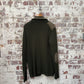 1970s Green Suede Trim Knit Cardigan Jumper