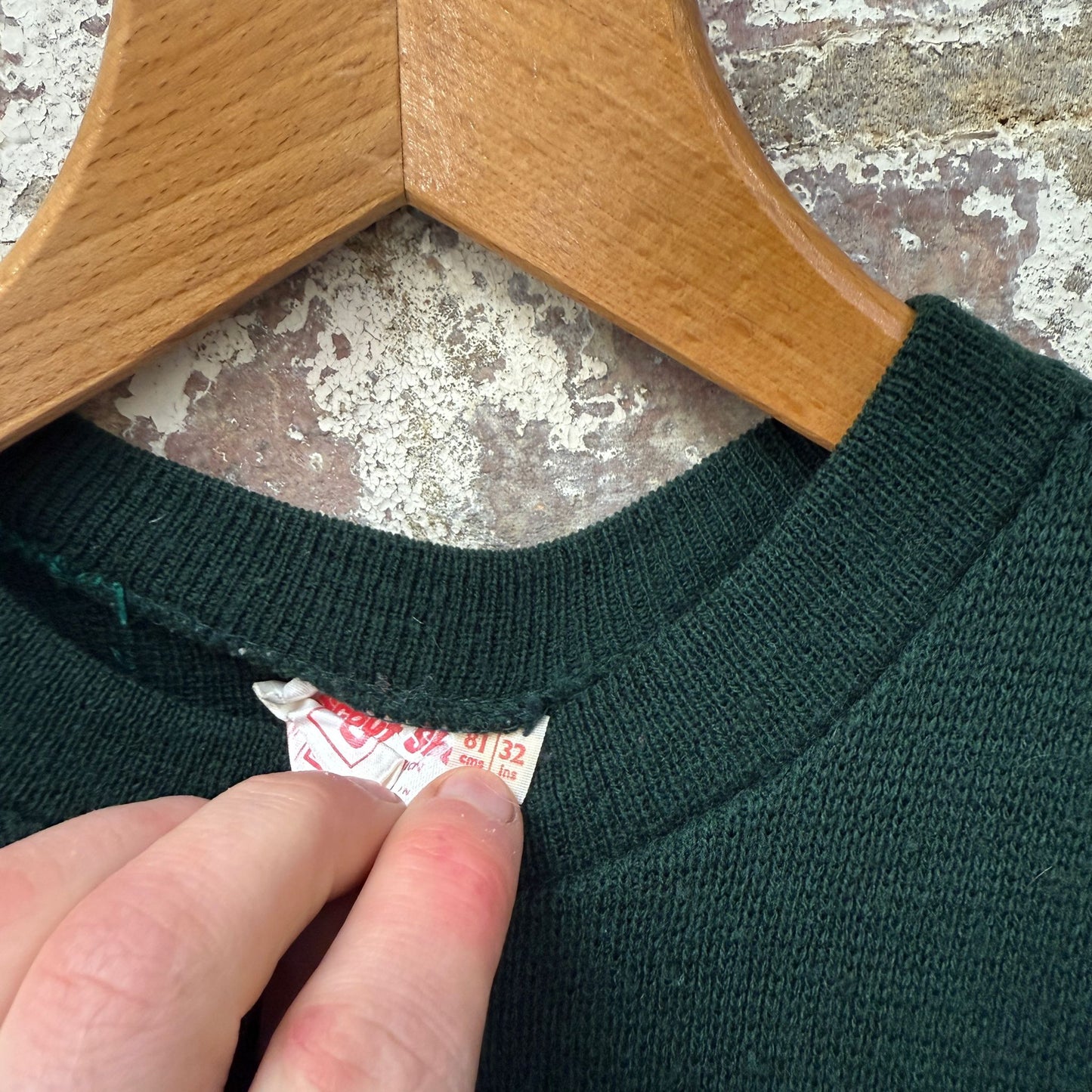 1970s Green Scout Badged Knitted Jumper
