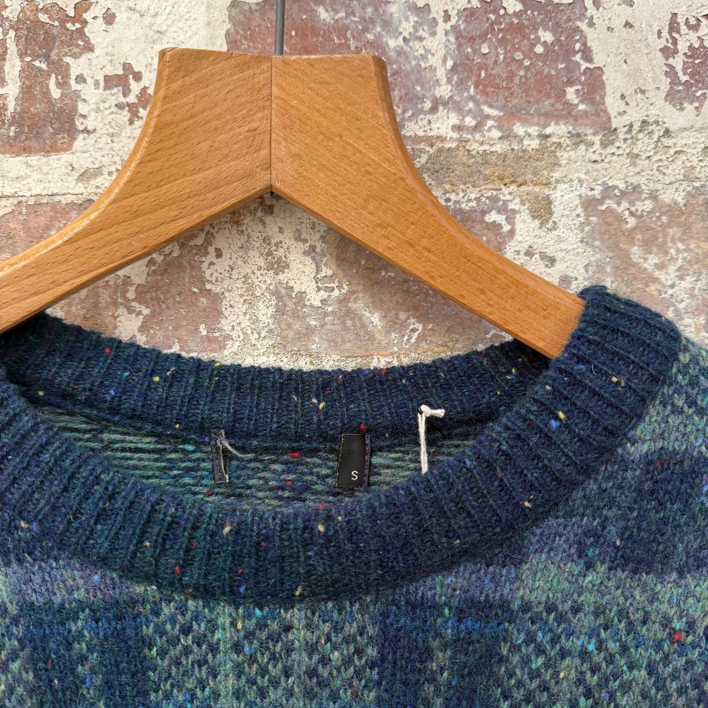 1980s Green Patterned Knitted Jumper