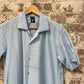Vintage 1970s 1980s Baby Blue Button Up Leisure Shirt