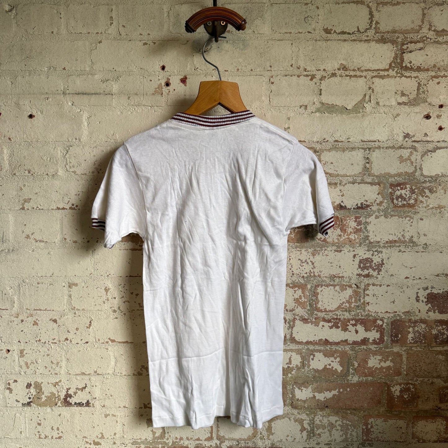 1960s White Cotton Ringer Pocket T-shirt