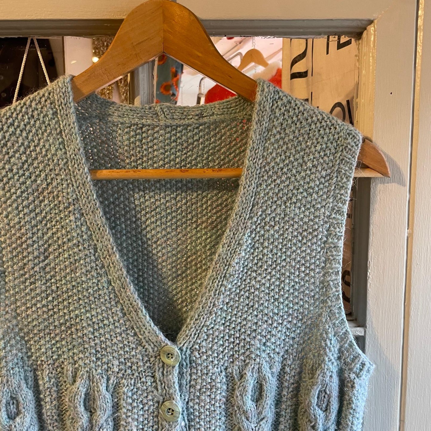 1970s Grey Knitted Tank Top Vest Jumper
