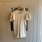 Vintage 60s/70s Cream Cotton British Thermal Style T-shirt