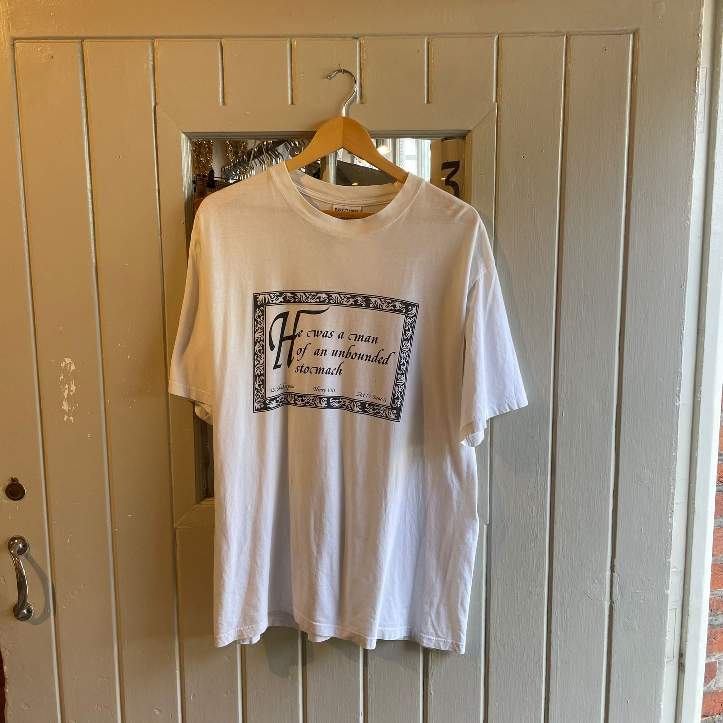 1990s White Shakespeare Quote Graphic T-shirt