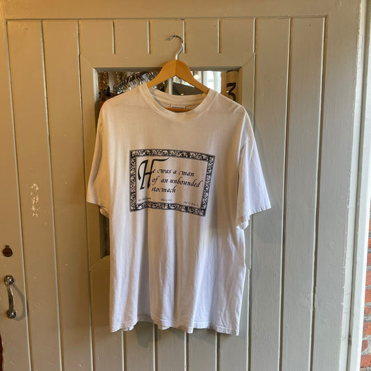 1990s White Shakespeare Quote Graphic T-shirt