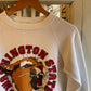 1980s White Graphic College Sweatshirt