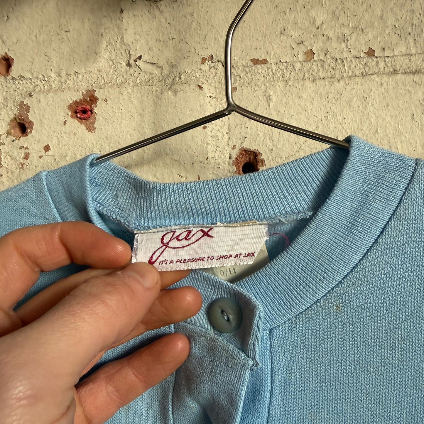 1960s Blue Cotton Button up Cardigan